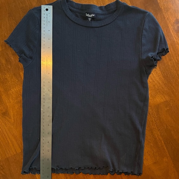 Splendid Navy Blue Como Pointelle T-Shirt XS - Picture 12 of 12